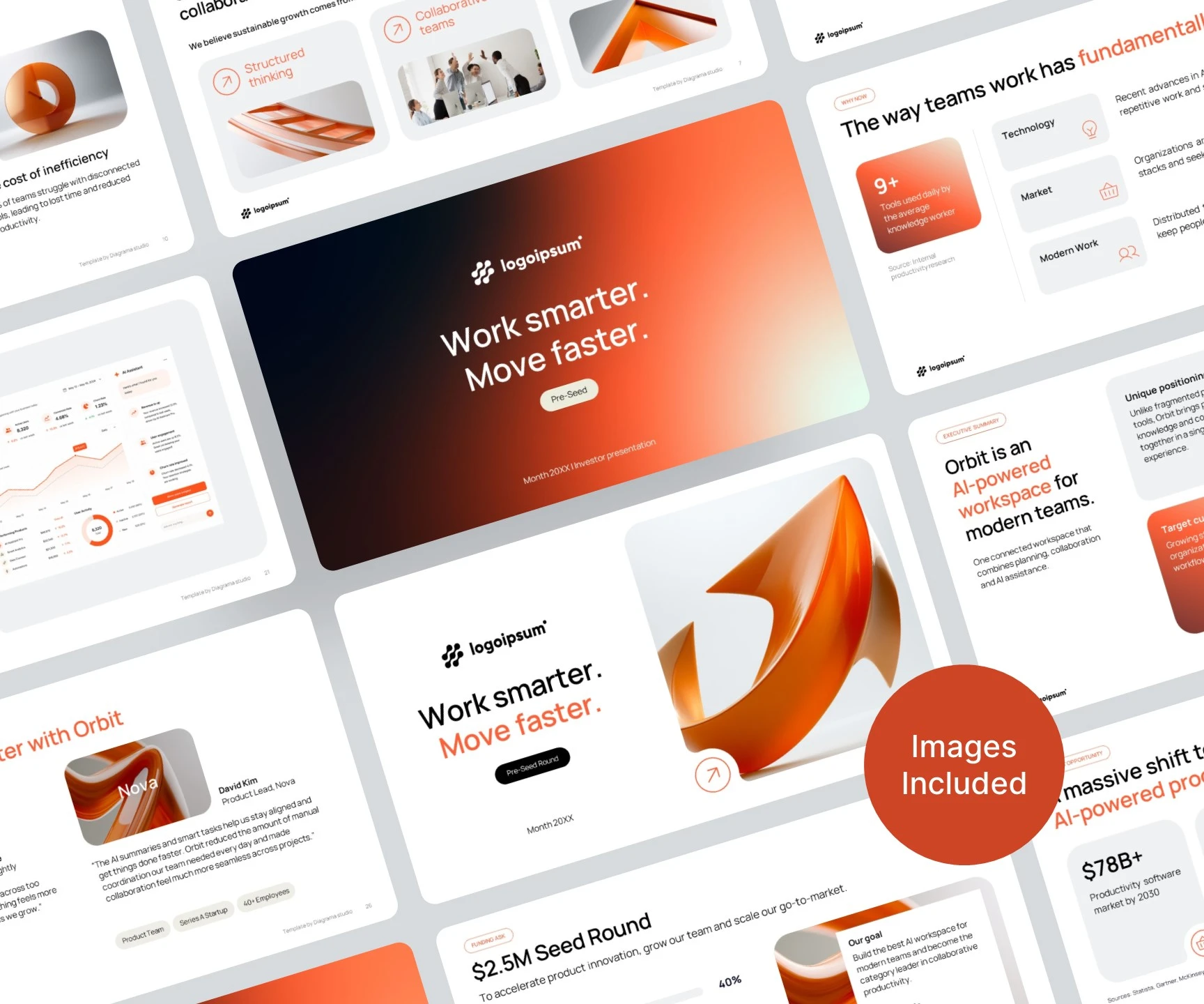 Startup Pitch Deck Template for PowerPoint in Multiple color themes